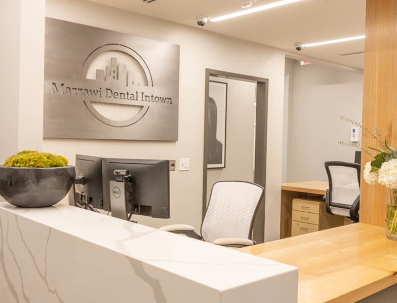 Pristine front desk at Mazzawi Dental Intown