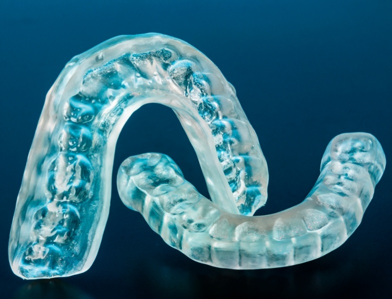Pair of clear nightguards for bruxism